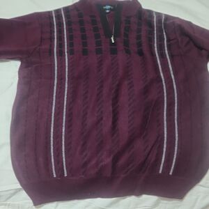 Men's Maroon Zip-Up Sweater